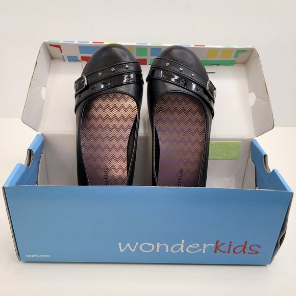 Wonder Kids Kathy Girl's Flats Slip Resistant Black US Size 1 NIB - Picture 2 of 11